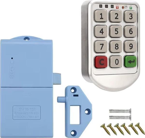 Ayt Powermaster PM-26723 Tuş Şifreli Gri Çekmece Dolap Kilidi 2'li Paket Şİfrematik Dolap Kilit - Image 1