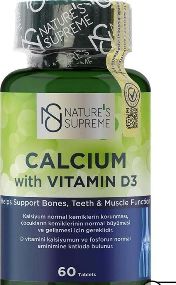  Nature's Supreme Calcium with Vitamin D3 60 Tablet - Image 1