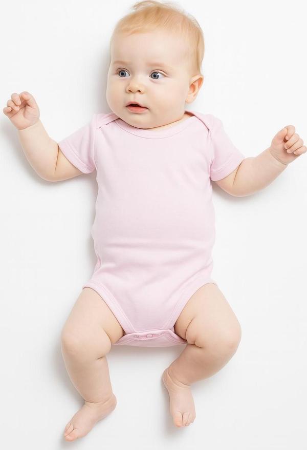 Yarım Kollu Kız Bebek Çıtçıtlı Body - Image 1