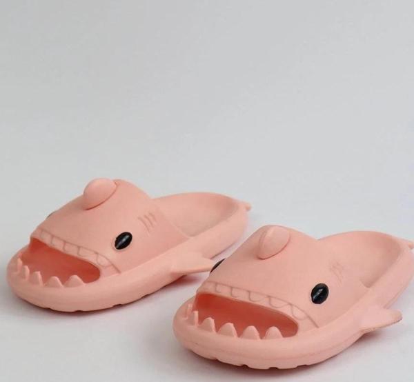 WG500 Köpekbalığı Pembe Unisex Tam Ortopedik Terlik Shark Slides - Image 1