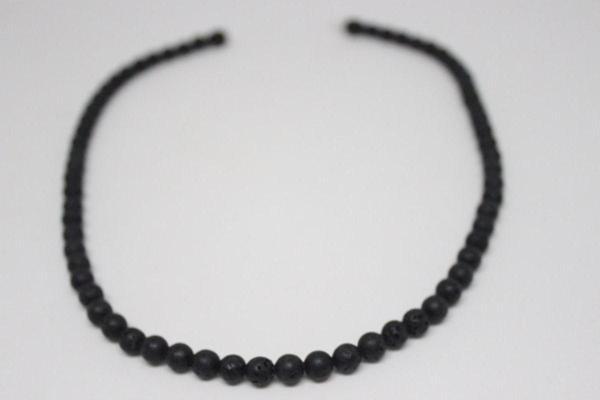 Lav Taşı Kolye 6 Mm Kehribar Klipsli - Image 1