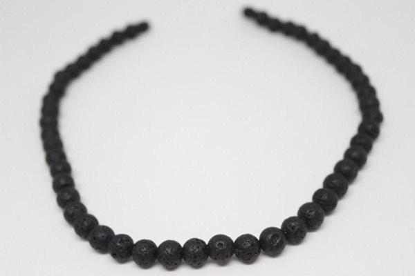 Lav Taşı Kolye 8 Mm Kehribar Klipsli - Image 1