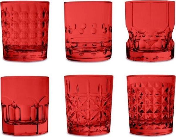 Baci Milano Crystal Touch 6lı Bardak Seti 300ml Kırmızı - Image 1