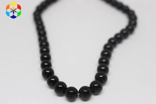 Onix (oniks) Taşı Parlak Yarım Dizi 8mm (18cm Uzunluğundadır) - Image 1