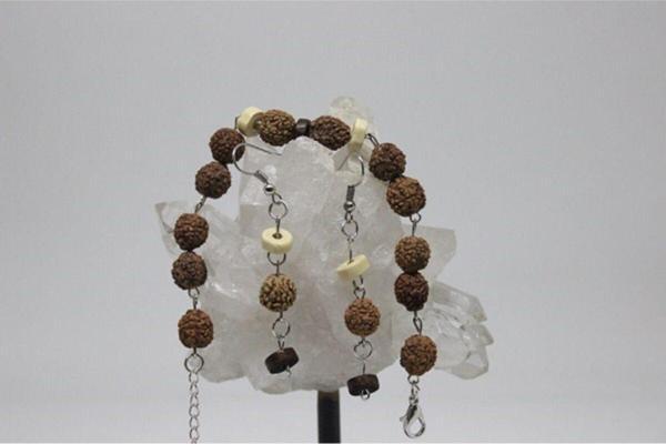 Rudraksha Tohum Bileklik & Küpe Seti - Image 1