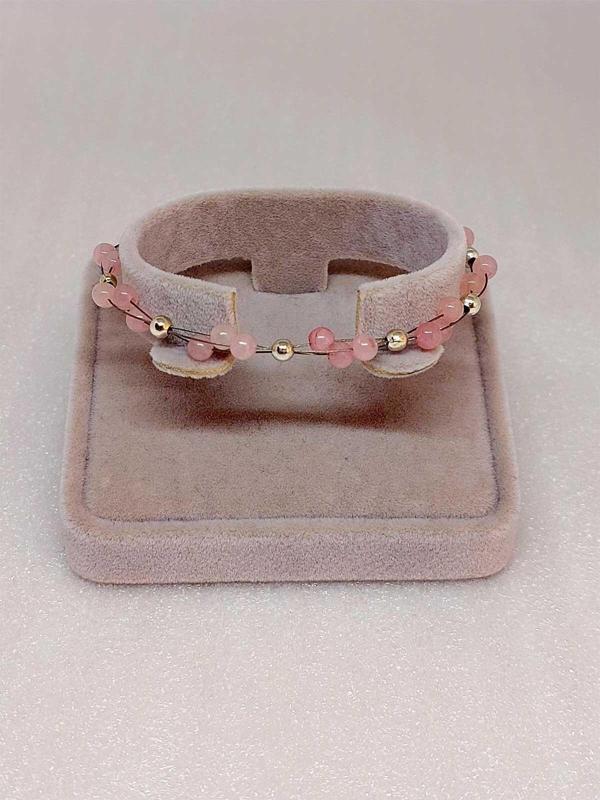 Pembe Kuvars Taşı Bileklik 4mm - Image 1