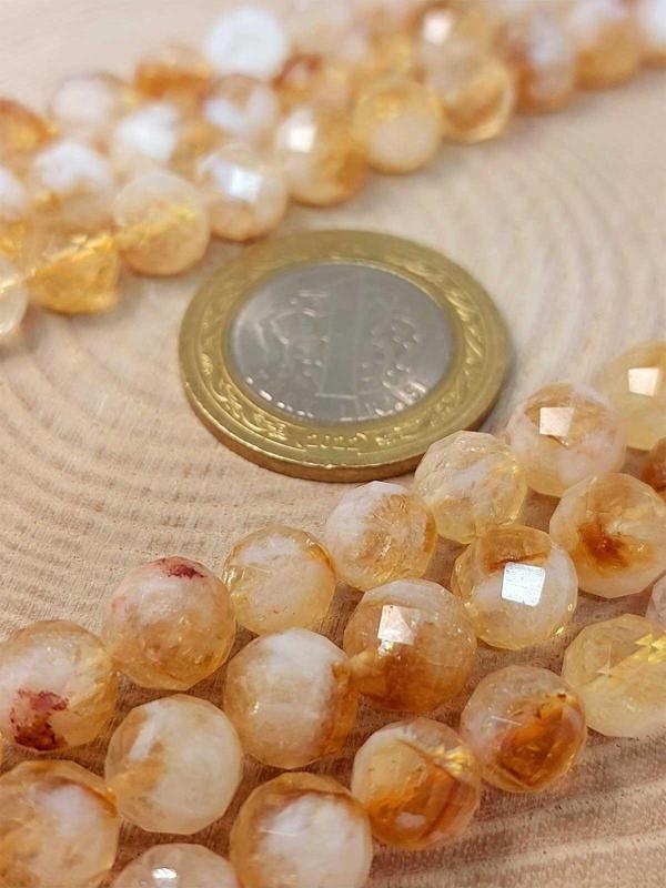 Sitrin Taşı Faset Kesim YARIM Dizi 8mm (18cm uzunluğundadır) (42550) - Image 1