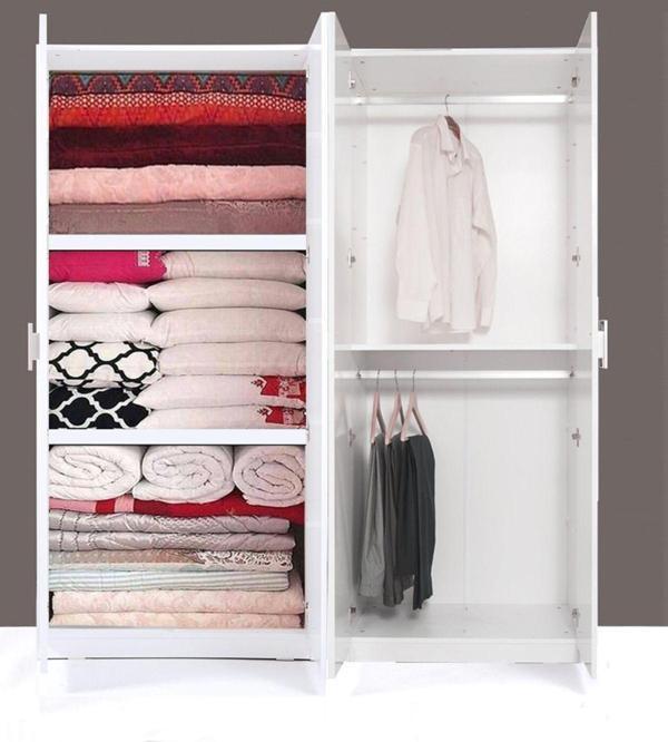 Kenyap Plus 812170 Stella 4 Kapaklı Yorgan Yatak Raflı Parlak Beyaz Gardırop 170 Cm - Image 1