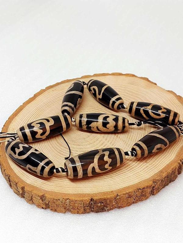 Tibet Akik Taşı Silindir Kesim 15x41mm/adet (39140-1) - Image 1