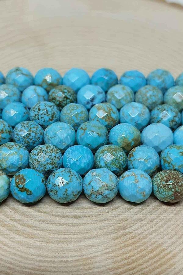 Turkuaz Taşı Damarlı Faset Kesim Dizi 8mm - Image 1