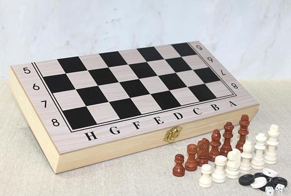 Ahşap Kutulu Satranç Tavla Seti Model 2 - Image 1