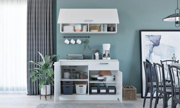 Kenyap Uvo Dar Mutfak Dolabı 120 Cm Laminat Tezgah Dahil - Image 1