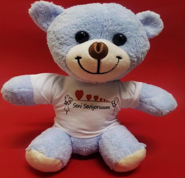 Seni Seviyorum Tişörtlü Peluş Ayıcık - Image 1
