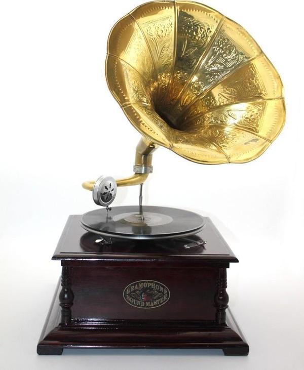 Ahşap Kare Gramofon Taş Plak Çalar - Image 1