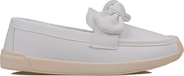 Trend Adımlar Beyaz Grace Step Kadın Fiyonklu Hafif Oxford Ayakkabı - Image 1