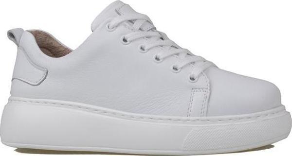 Trend Adımlar Beyaz Aura Kadın Hakiki Deri Sneaker - Image 1