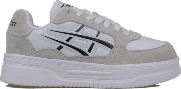 Tayger Beyaz Kalın Taban Unisex Nubuk Deri Sneaker - Image 1