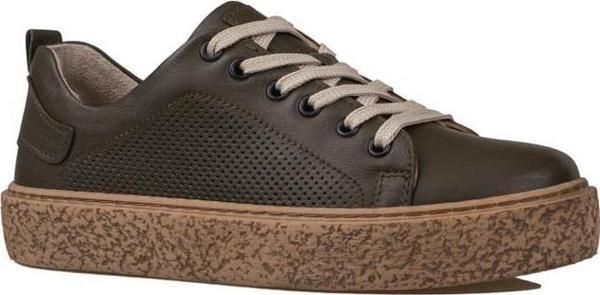 Trend Adımlar Haki Opi Hakiki Deri Kadın Sneaker - Image 1