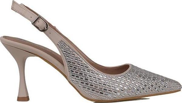 Trend Adımlar Krem El Taş İşlemeli Kadın Klasik Ayakkabı - Image 1