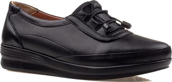 M2S Siyah Hakiki Deri Ortopedik Lastikli Anne Ayakkabısı - Image 1