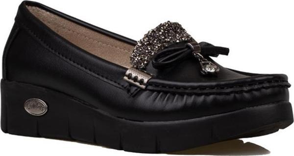 Trend Adımlar Siyah Comfort Stride Suni Dolgu Topuk Kadın Ayakkabı - Image 1