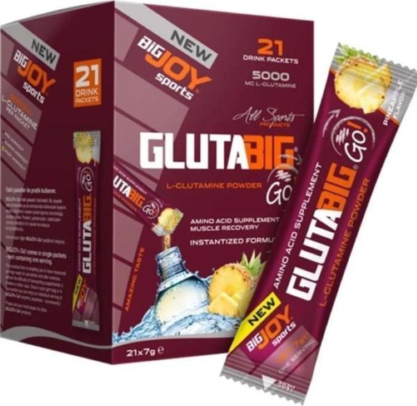 Bigjoy Sports Glutabig L-glutamin Ananas Aroma 21 Adet Tekli Sachet Glutamine Amino Asit - Image 1