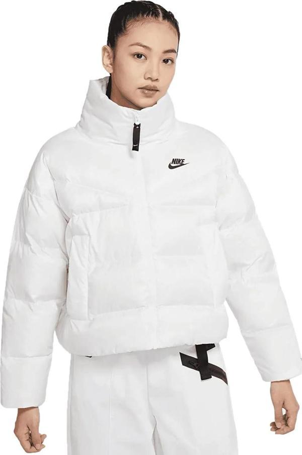 Nike Sportswear Down Fill Therma Fit City Series Full Zip Kadın Bol Kesim Kaz Tüyü Spor Ceket Beyaz - Image 1