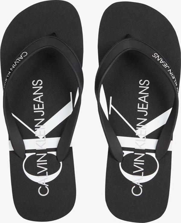 Calvin Klein Beach Monogram Erkek Parmak Arası Terlik Siyah - Image 1