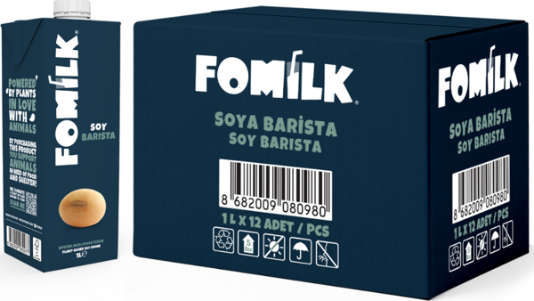 Fomilk Soya Barista 1 L x 12 Adet - Image 1