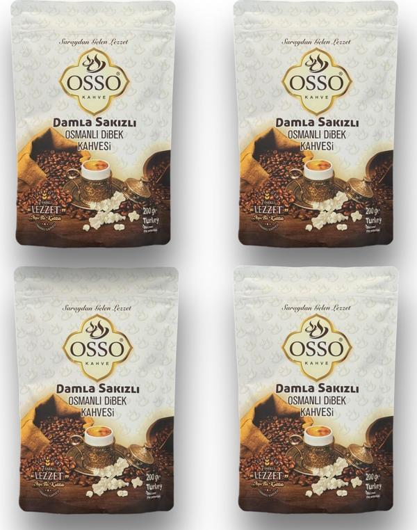 Osso 4'lü Damla Sakızlı Osmanlı Dibek Kahvesi(4X200=800gr) - Image 1