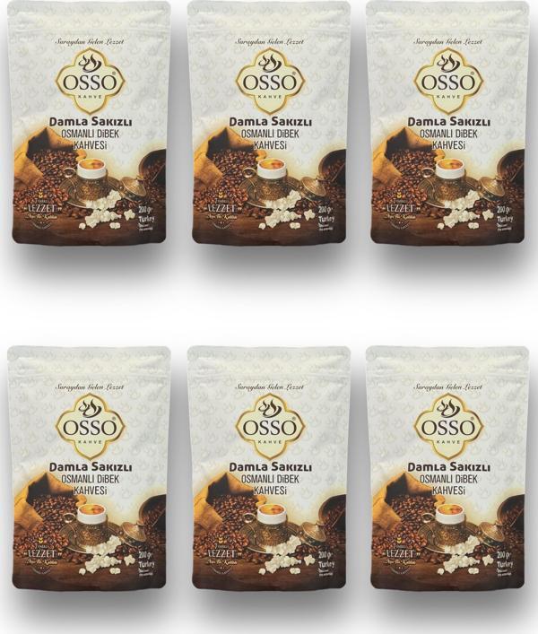 Osso 6'li Damla Sakızlı Osmanlı Dibek Kahvesi(6X200=1200gr) - Image 1