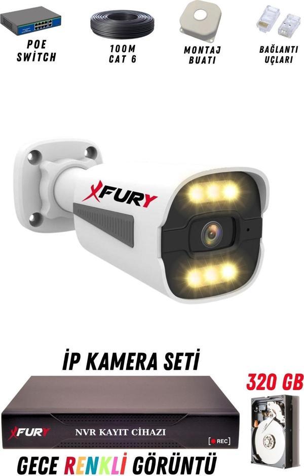 FURY 1 Kameralı Ip Güvenlik Kamerası Seti 4mp Gece Renkli Su Geçirmez 1506 320GB - Image 1