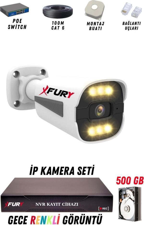 FURY 1 Kameralı Ip Güvenlik Kamerası Seti 4mp Gece Renkli Su Geçirmez 1506 500GB - Image 1