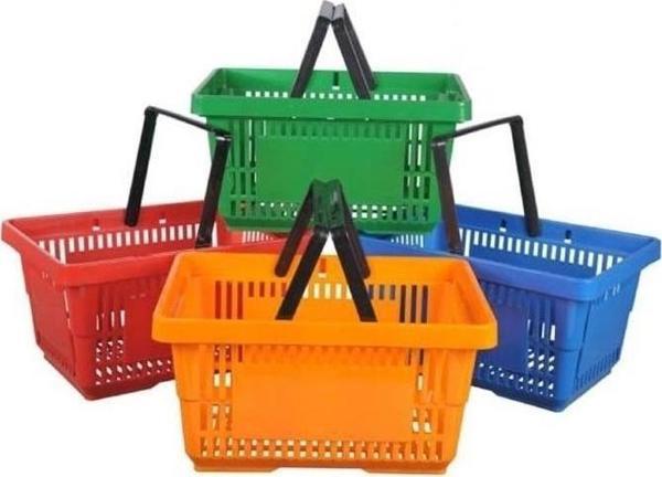 10 Adet 22 Lt Plastik Alışveriş Sepeti - Market El Sepeti - Image 1