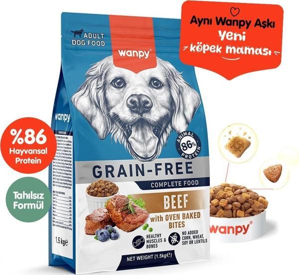 Wanpy Tahılsız Sığır Etli Yetişkin Köpek Maması 1.5kg - Image 1
