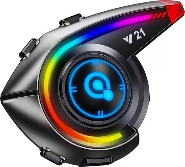 Y21 Rgb Işık Efektli Intercom Bluetooth Motosiklet Kask Kulaklığı Intercom Kulaklık - Image 1