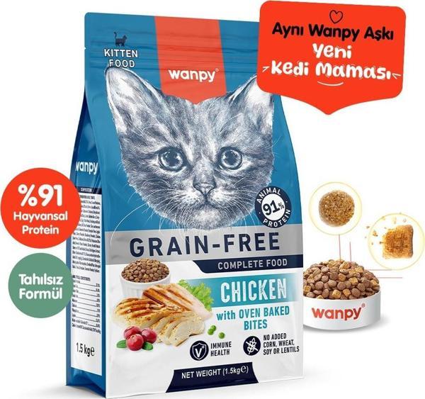 Wanpy Tahılsız Tavuklu Yavru Kedi Maması 1.5kg - Image 1