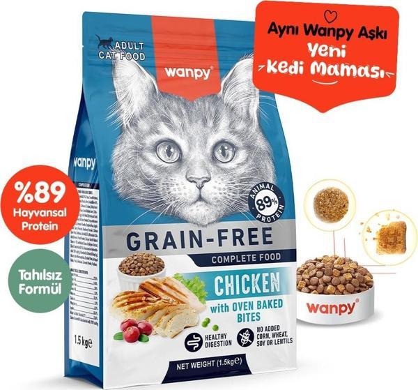 Wanpy Tahılsız Tavuklu Yetişkin Kedi Maması 1.5kg - Image 1