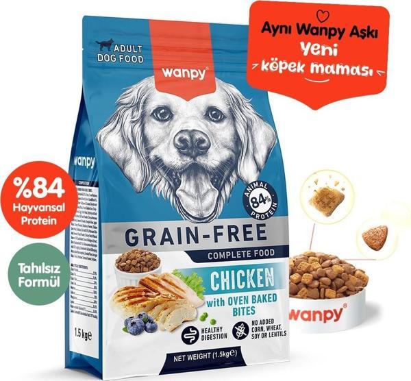 Wanpy With Oven Baked Bites Tavuklu Tahılsız Yetişkin Köpek Maması 1,5 kg - Image 1