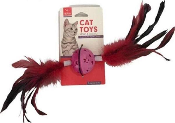 Nunbell Upuzun Çift Tüylü Zilli Toplu Kedi Oyuncağı - Image 1