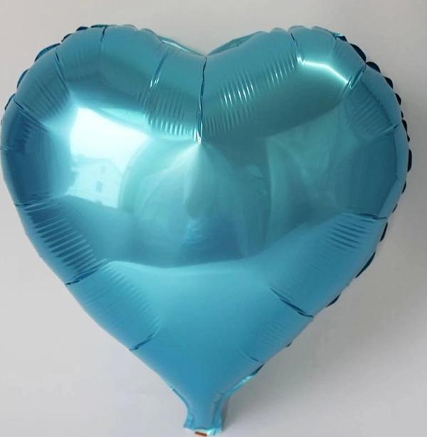 Kalp Balon Folyo Açık Mavi 45 Cm 18 İnç - Image 1
