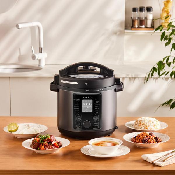Karaca Cooker Elektrikli Düdüklü Basınçlı Pişirici Matte Black 6L - Image 1