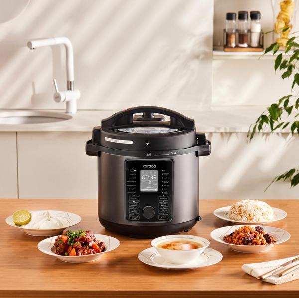 Karaca Cooker Elektrikli Düdüklü Basınçlı Pişirici Matte Black 6L - Image 1