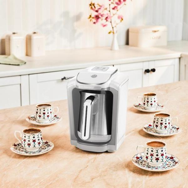 Karaca Hatır Neo Inox Çelik Cezveli Türk Kahve Makinesi White - Image 1