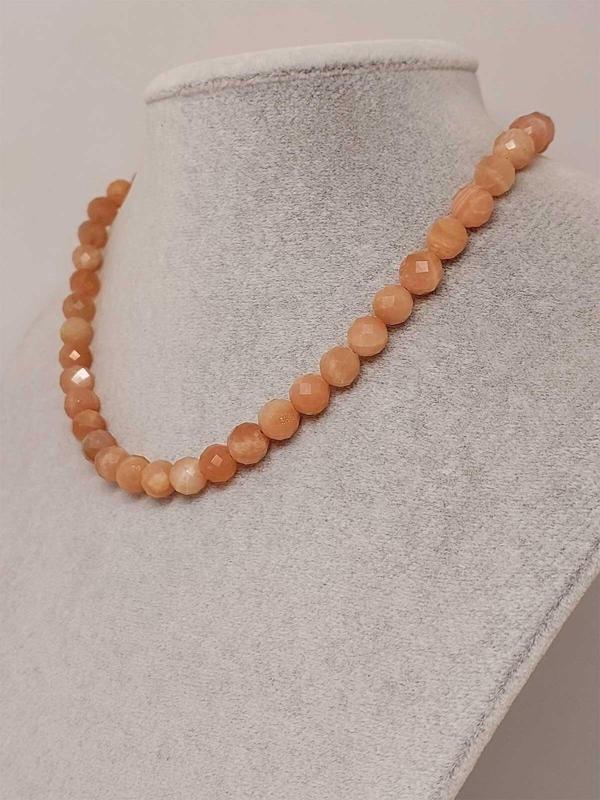 Güneş Taşı Faset Kesim Kolye 8mm (Sabit Klipsli) (42530) - Image 1