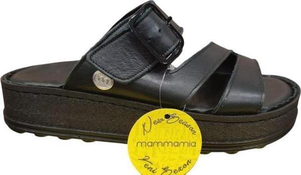 MAMMAMİA D25YT-1295 KALIN TABAN YUMUŞAK DERİ KADIN SANDALET - Image 1