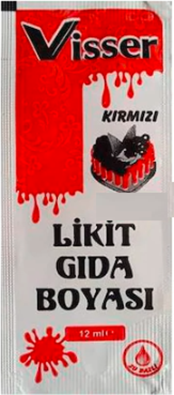 Visser Likit Gıda Boyası (12 ml) Kırmızı - Image 1