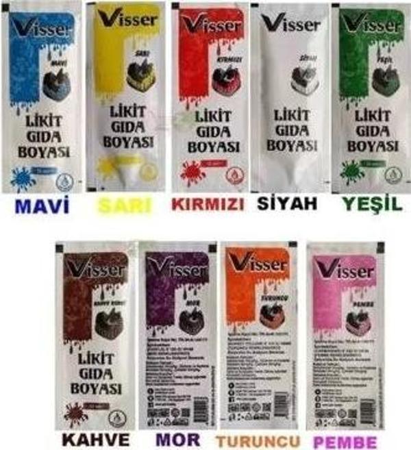 Visser Likit Gıda Boyası 12 ml x 5 ADET - Image 1