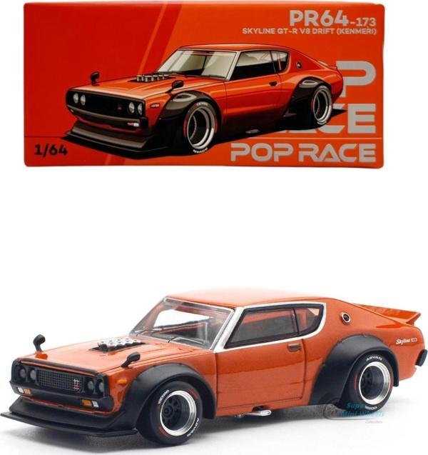 Pop Race 1/64 Nissan Skyline GT-R V8 Drift (Kenmeri) PR64-173 - Image 1