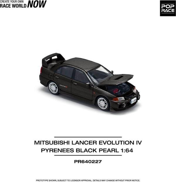 Pop Race 1/64 Mitsubishi Lancer Evolution IV Pyrenees Black Pearl PR64-227 - Image 1